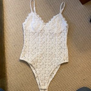 H&M White Lace Bodysuit